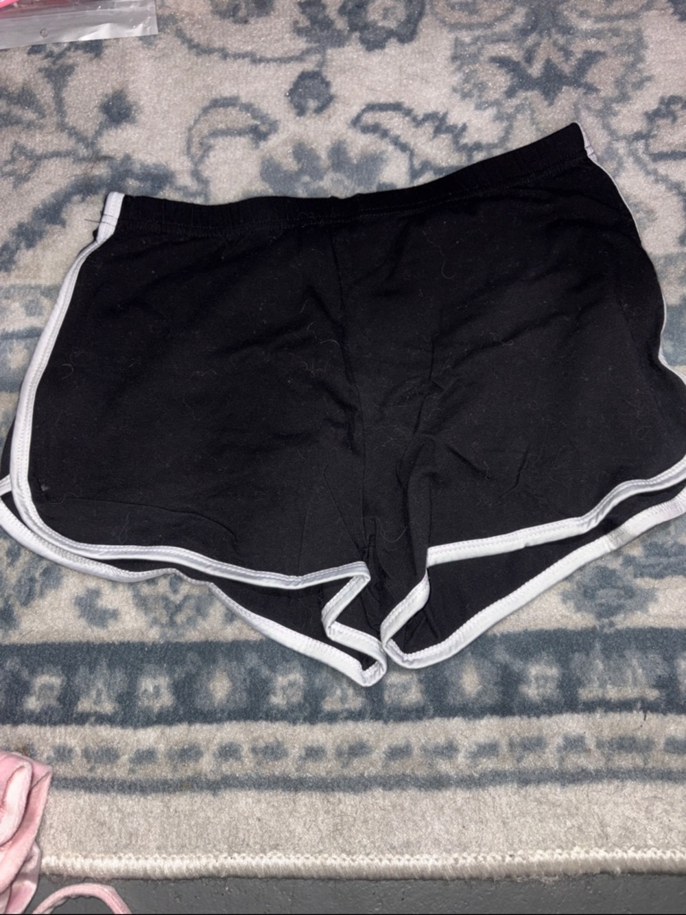 Black Women's Athletic Shorts with White Trim - Classic Sport Style
